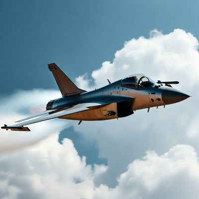 Tejas Fighter Jet Flying in Clouds