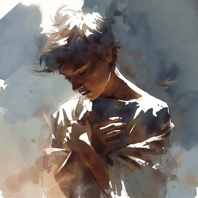 Woman holding shirt close-up