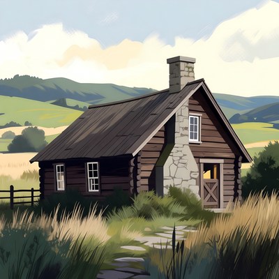 Cozy Log Cabin in Mountain Valley