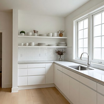 Modern White Kitchen Corner