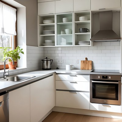 Modern White Kitchen Corner