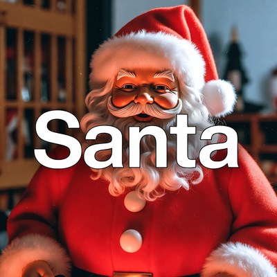 Smiling Santa Claus with Text Overlay
