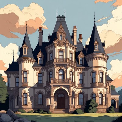 Grand Gothic Castle Illustration