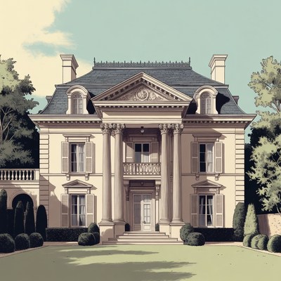Elegant Mansion with Columns