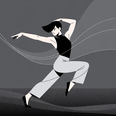 Woman dancing in dynamic pose