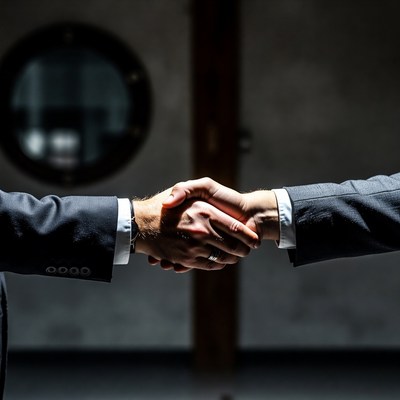 Two men shaking hands