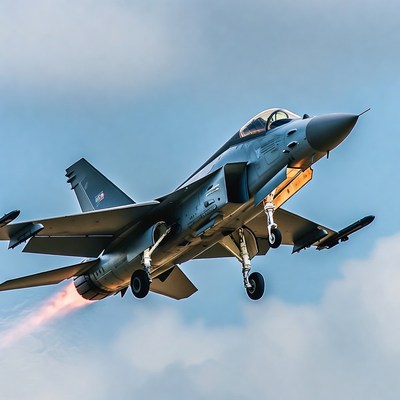 Chengdu J-10 Fighter Jet Landing