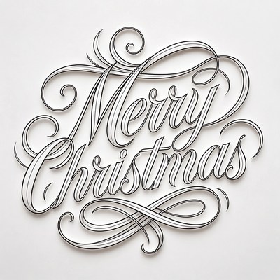 Merry Christmas Script Text