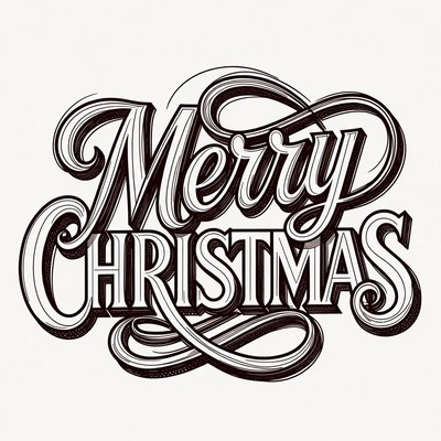 Merry Christmas Hand-Drawn Text