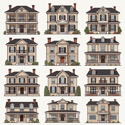 Set of Illustrated Houses