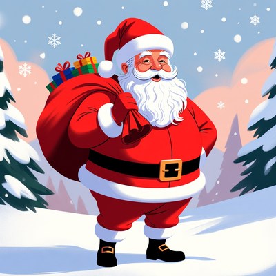 Santa Claus with sack of gifts