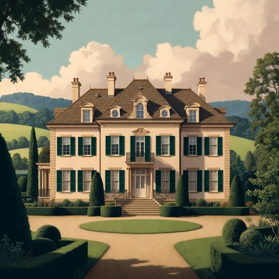 Elegant Mansion in Lush Landscape