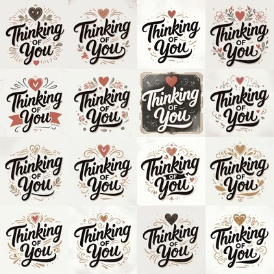 Thinking of You Handwritten Typography Designs