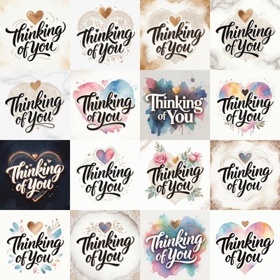Thinking of You Typography Designs