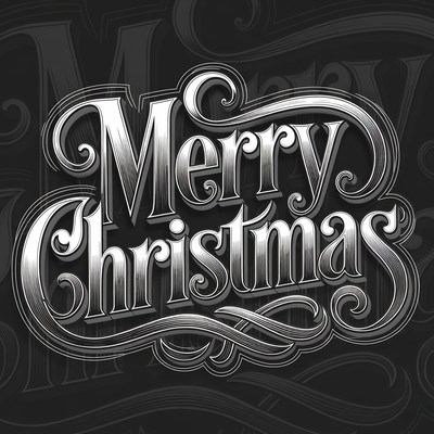 Merry Christmas Silver Script