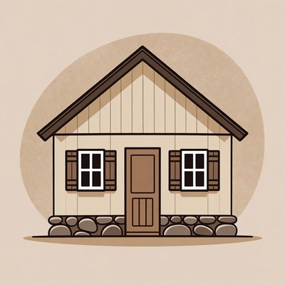 Cozy Wooden Cabin Illustration
