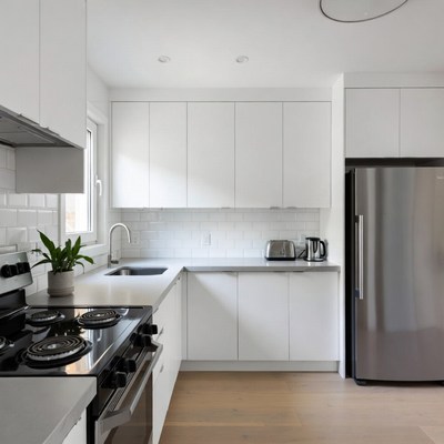 Modern White Kitchen with Appliances