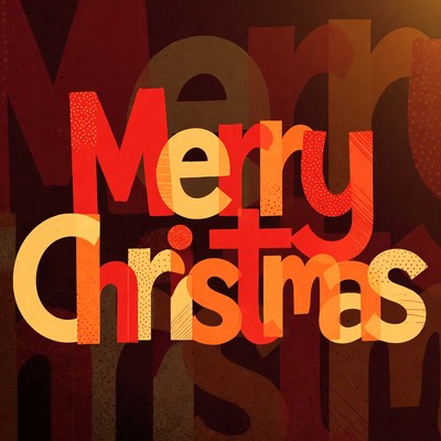 Merry Christmas Text Illustration