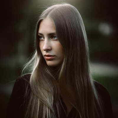 Woman with long brown hair