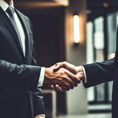 Two businessmen shaking hands