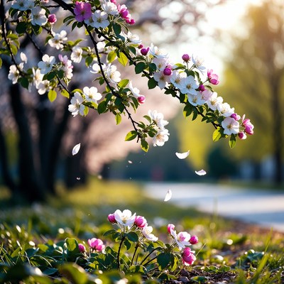 White and Pink Spring Blossoms