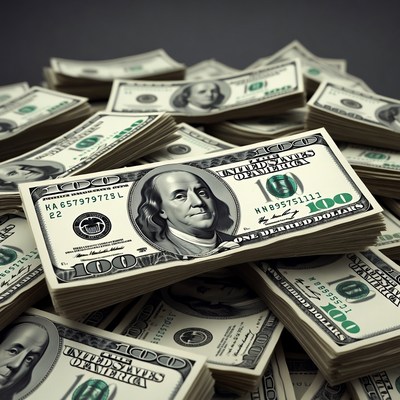 Stack of US Hundred Dollar Bills