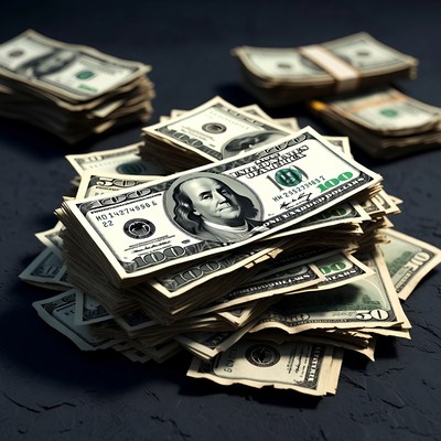 Stack of US Hundred Dollar Bills