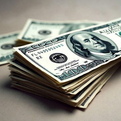 Stack of US Hundred Dollar Bills