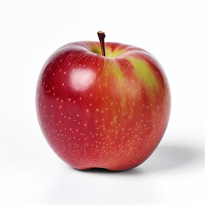 Red apple on white background