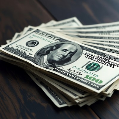 Stack of US Hundred Dollar Bills