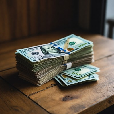 Stack of US Hundred Dollar Bills