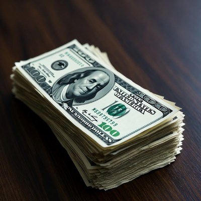 Stack of US Hundred Dollar Bills