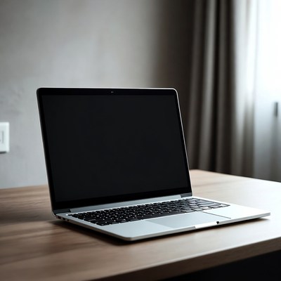 Silver MacBook Pro on wooden desk