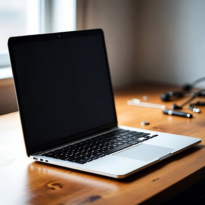 MacBook Pro on wooden desk