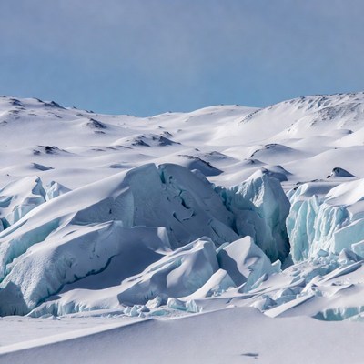 Glacier in Snowy Mountains