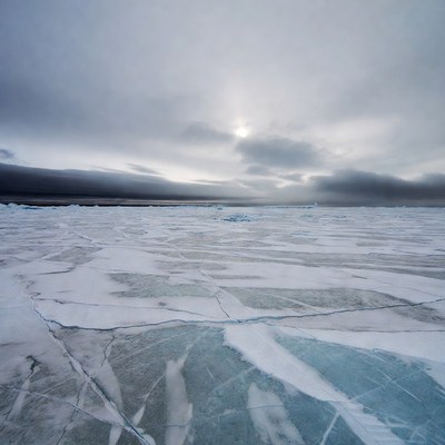 Cracked Ice Floes Arctic Landscape
