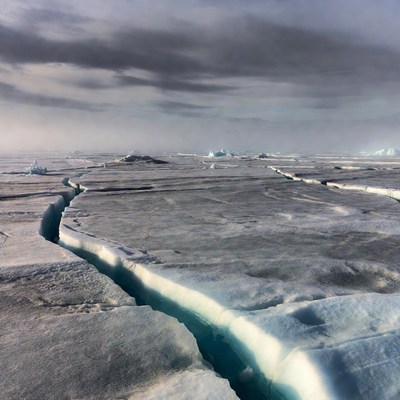Cracked Ice Floe Arctic Landscape
