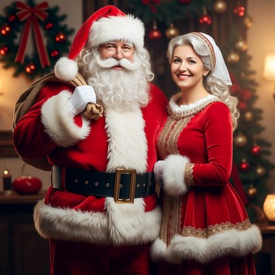 Santa Claus and Mrs. Claus together
