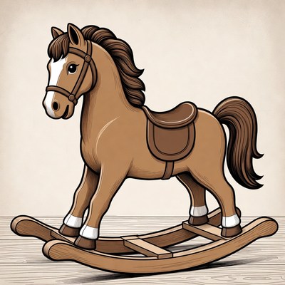 Brown Rocking Horse Toy