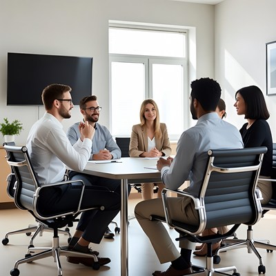 Diverse team in business meeting