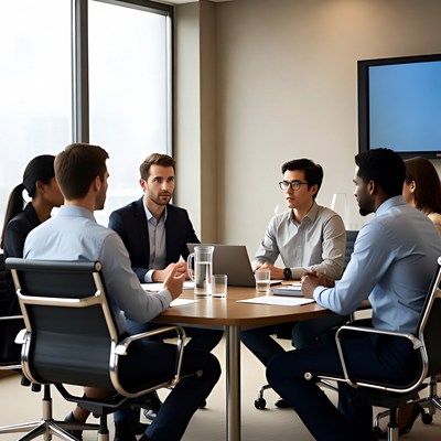 Diverse team in business meeting