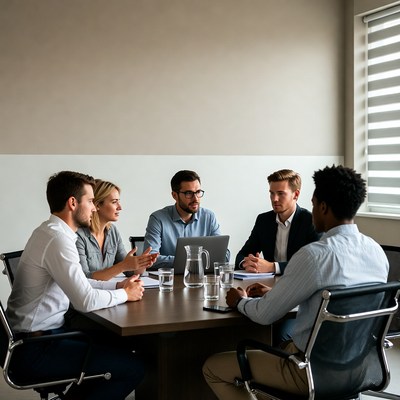 Diverse team in business meeting