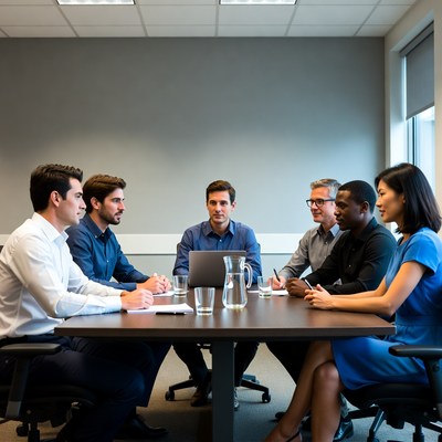 Diverse team in business meeting