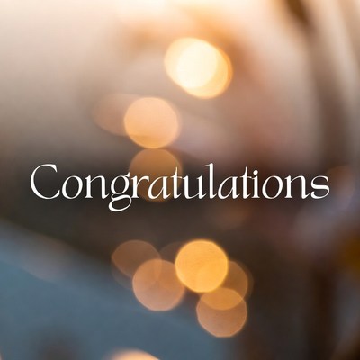 Congratulations with Golden Bokeh Background
