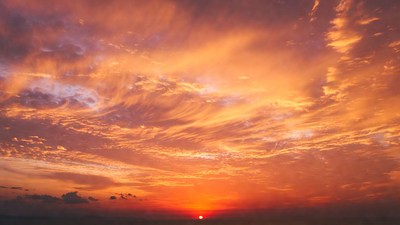 Vibrant Orange Sunset Sky