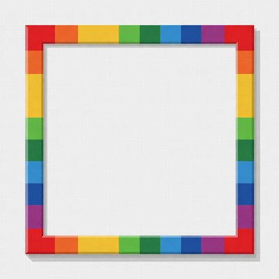 Rainbow Colored Square Frame