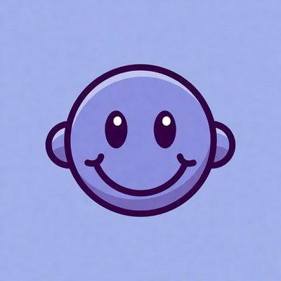 Purple Smiling Cartoon Face
