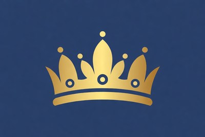 Golden Crown on Navy Background