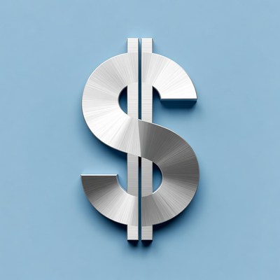 Shiny Silver Dollar Sign