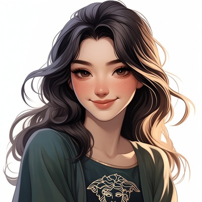 Beautiful Asian woman with long hair